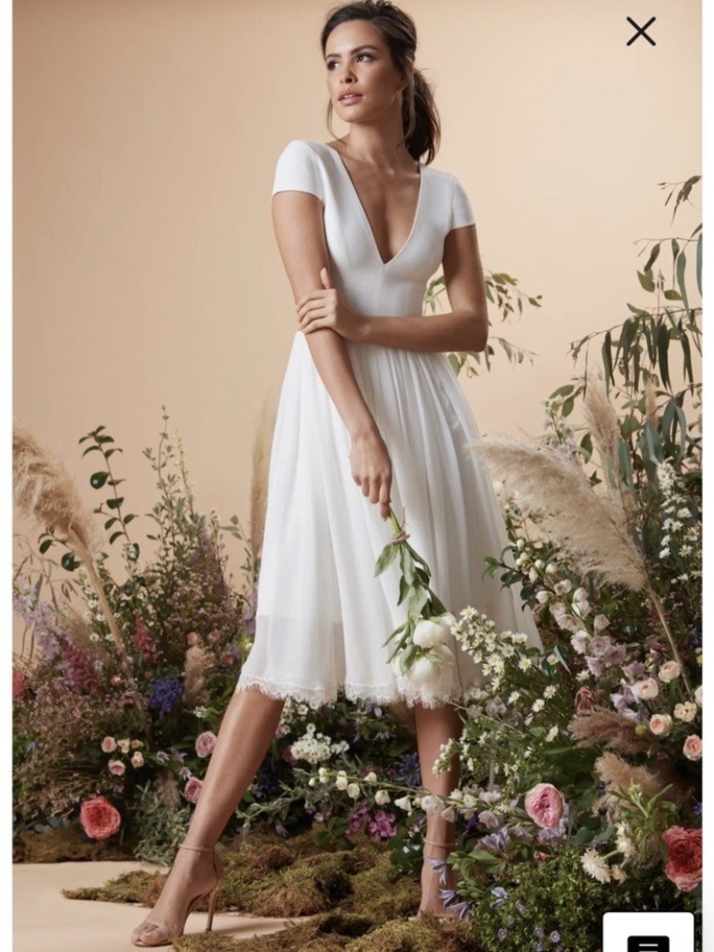 Dress The Population Corey Ivory Fit Flare Dress XL NWOT Bridal Shower Wedding